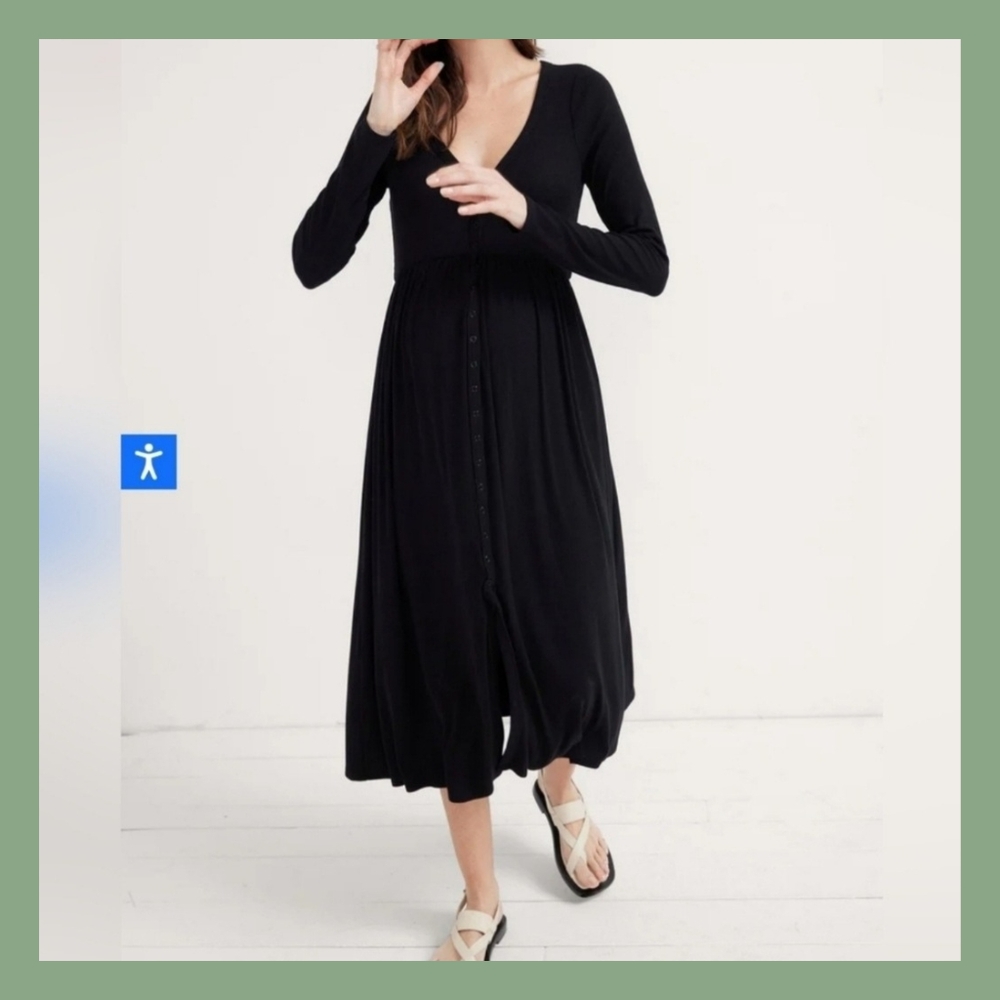 Hatch the Softest Rib Knit Dress in black, sz 1 (s)